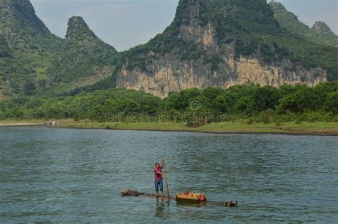 Bamboo Raft Selling Goods at Li River, Guilin Editorial Image - Image ...