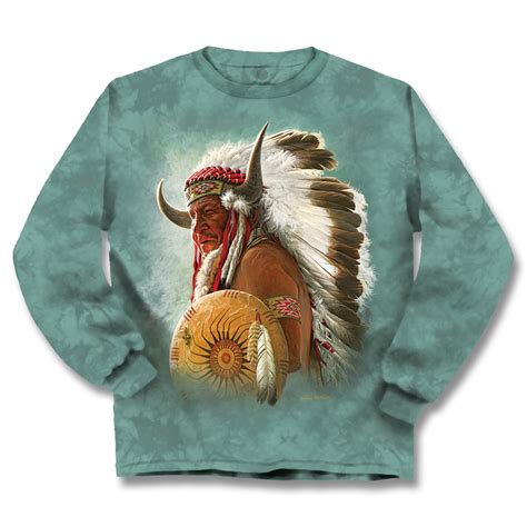 Native American Portrait Long Sleeve T-Shirt - Southwest Indian Foundation - 10669