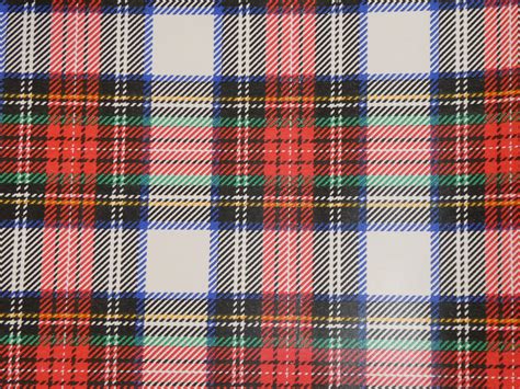 Leather CLOSEOUT various sizes PEBBLED Tartan Plaid Print White Red ...