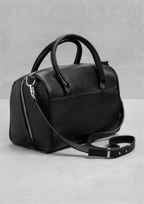 & Other Stories | Leather Bowling Bag | Black | Leather bowling bag ...