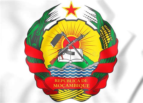 3D Mozambique Coat of Arms. Stock Illustration - Illustration of ensign, curve: 123511501