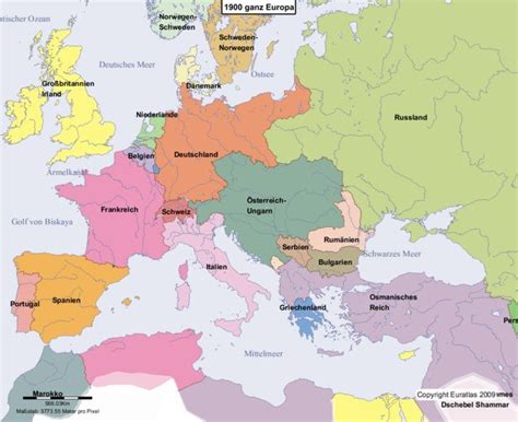 Hauptkarte von Europa im Jahre 1900 | Europäische geschichte ...