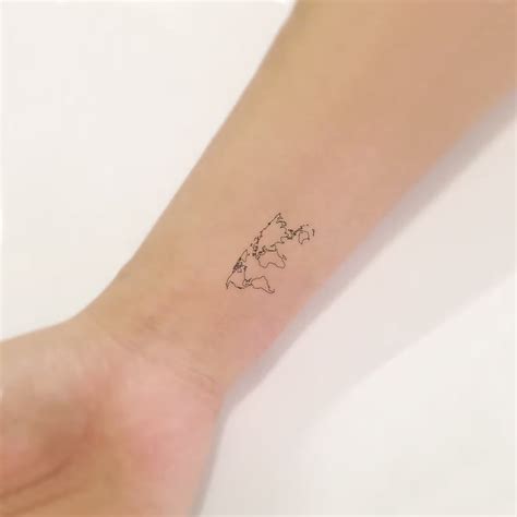 Small World Map Temporary Tattoo set of 3 - Etsy