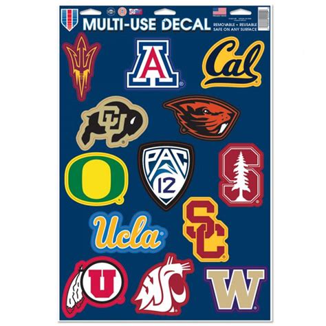 All Pac 12 NCAA Teams & Big 12 Logo - Set of 13 Ultra Decals at Sticker ...