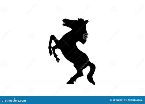 Vector of a Black Silhouette Horse. Isolated White Background. Horse Side View Profile Stock ...