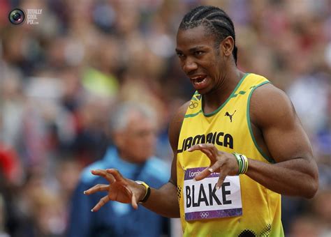 Jamaica's Yohan Blake prepares to start his men's 200m round 1 heat during the London 2012 ...