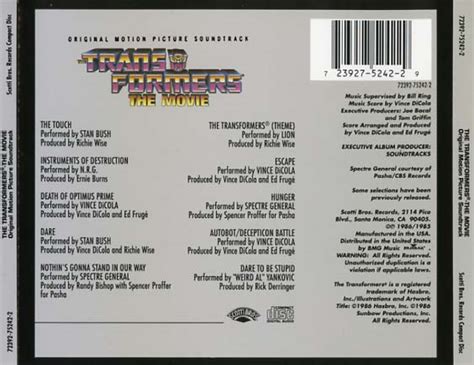 Transformers Soundtrack (1986) - CD Sniper Reference Collection of Rare ...