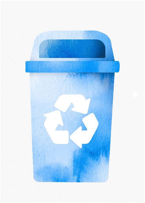 Bin recycling trash blue vector | Premium Vector - rawpixel