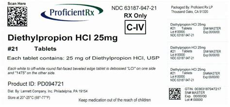 Diethylpropion Hydrochloride Tablets USP, 25 mg