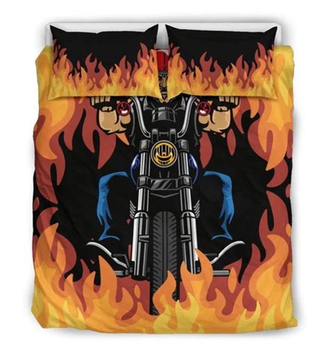 Motorcycle Biker Bedding Set Cover Design 3D - NAOA368