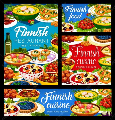 Gambar Makanan Masakan Restoran Finlandia Dan Hidangan Makanan Poster Finlandia Templat untuk ...