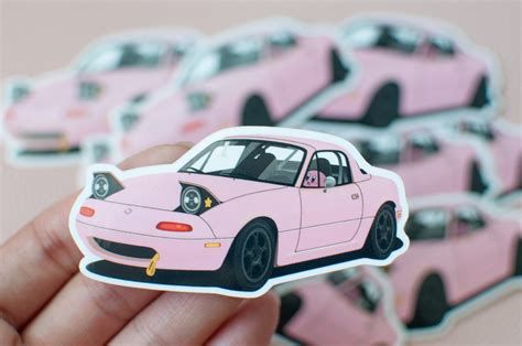 Kawaii Pink Miata Vinyl Sticker Cute JDM Car Decor Slap - Etsy