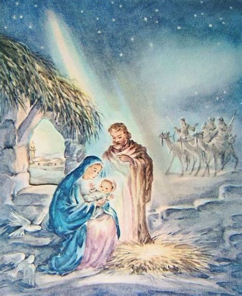 Victorian Christmas Cards Nativity