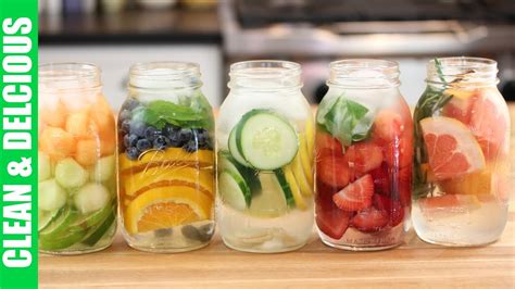 5 Refreshing Fruit Infused Waters | Clean & Delicious - YouTube