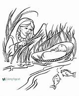 Baby Moses Bible Coloring Page sketch template