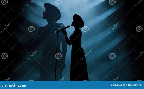 Singer As a Silhouette Illustration - Beautiful Wallpaper Stock Illustration - Illustration of ...