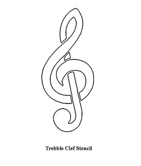 Treble Clef Stencil Coloring Page - NetArt | Free stencils, Music notes decorations, Stencils