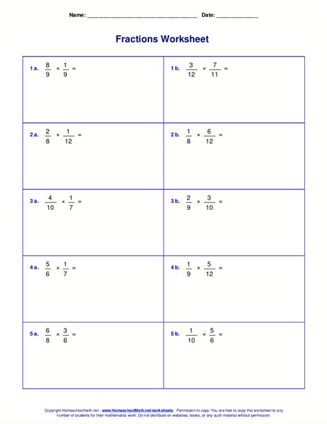 Multiplying Fractions Word Problems Worksheet – E Street Light