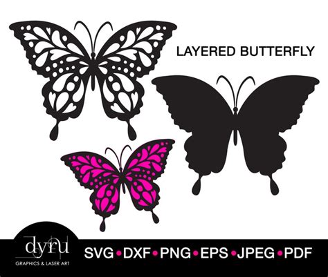 Layered Butterfly Svg, Butterfly SVG, Butterfly Clipart, Butterfly Cut ...