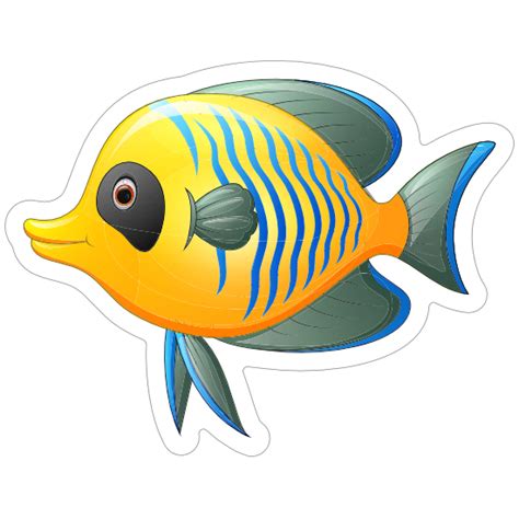 Cool Yellow Fish Sticker