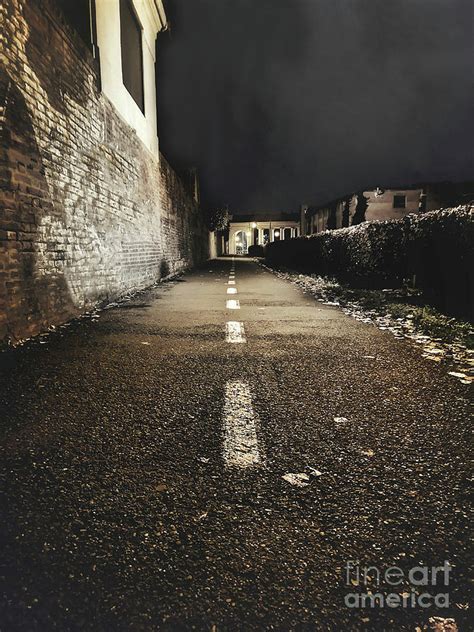 Empty Street Night Background Vertical City Concrete View Photograph by ...