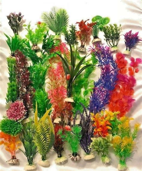 Artificial Plastic Aquarium plants – Mixed lots – Lots of 5 plants