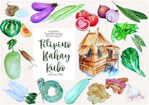 Bahay Kubo Watercolour Vegetables Based on the Lyrics of - Etsy