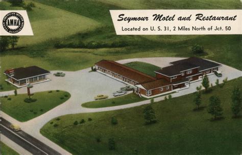 Seymour Motel and Restaurant Indiana Postcard