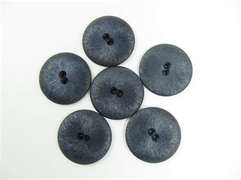 Vintage Navy Blue Grooved Buttons