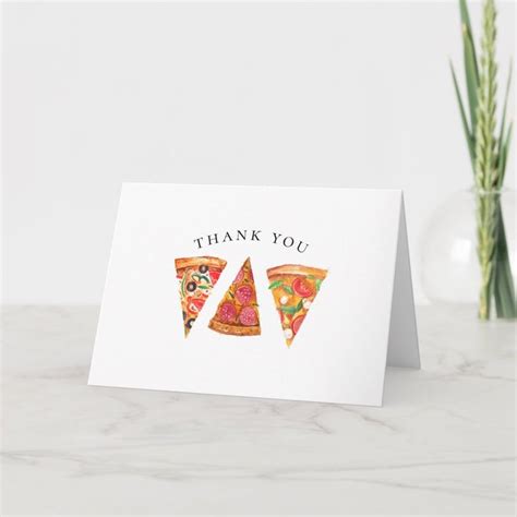 Watercolor Pizza Thank You Card | Zazzle | Thank you cards, Cards, Card ...