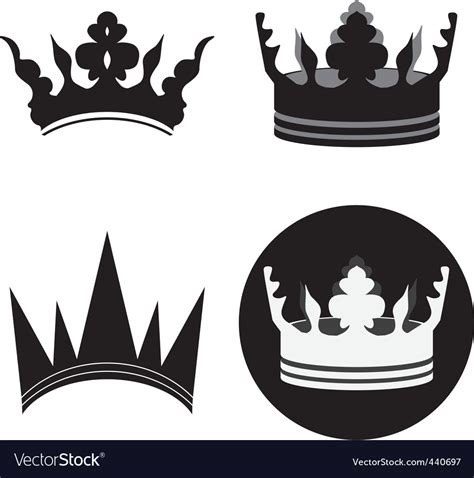 Tiara black 02 Royalty Free Vector Image - VectorStock