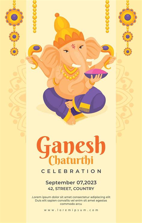 Ganesh Chaturthi Poster Template 9159908 Vector Art at Vecteezy