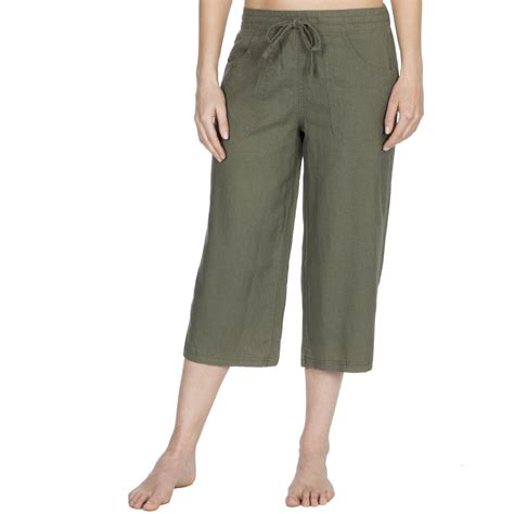 Womens Ladies Linen 3/4 Trousers Pants Summer Casual Holiday Beach ...