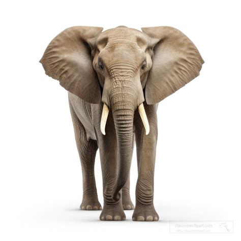 Elephant Photos-Elephant front view isolated on white background