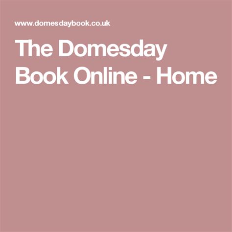 The Domesday Book Online - Home Domesday Book, Geneaology, Genealogy Research, Background ...