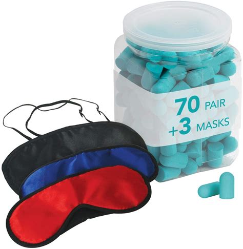 Flents Sleep Masks + Ear Plugs Super Sleep Kit, Includes 70 Pairs of Soft Foam Sleep Ear Plugs ...