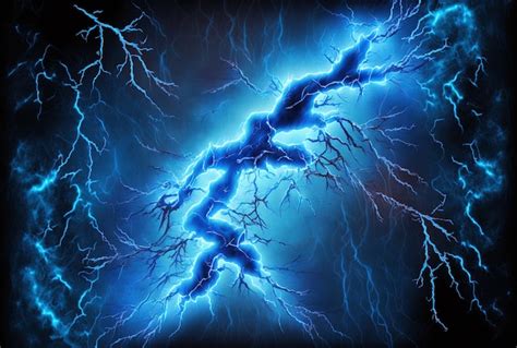 Premium Photo | Electrifying strikes with blue thunderbolts and lightning