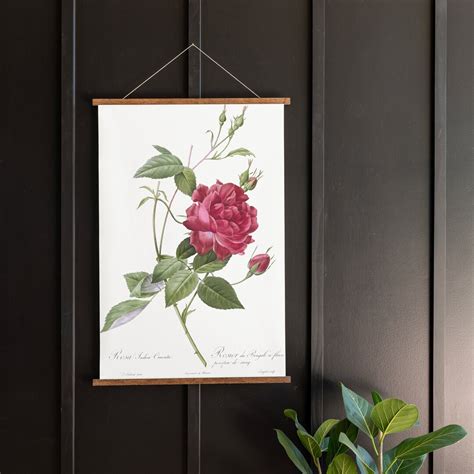 Red Rose Print Canvas Wall Art Botanical Decor Hanging Canvas Bedroom ...