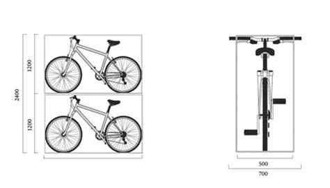 Bike parking space dimensions - Turvec