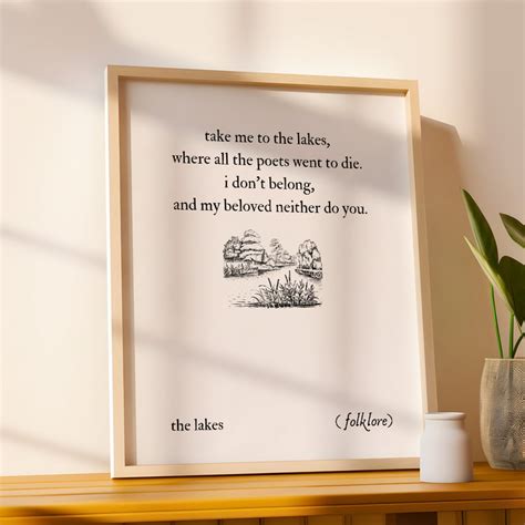 The Lakes by Taylor Swift Lyric Print, Wall Art for Swiftie Taylor ...