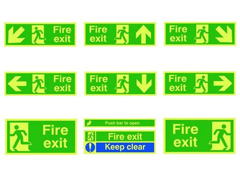 Emergency Exit Stickers Fire Signs Photoluminescent - Emergency Exit Stickers and Exit Signs ...