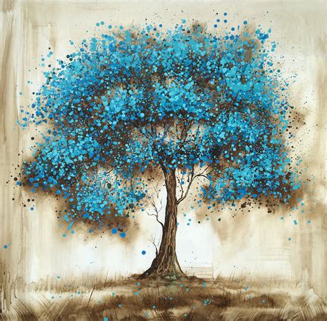 "Blue Tree" Hand Painted Oil Canvas Artwork; Modern Art; Fine Art ...