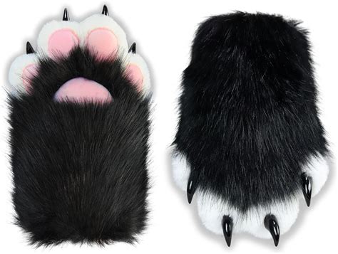 Amazon.com: Comfy Furry Paws Faux Fur Plush Fursuit Paws, Padding ...