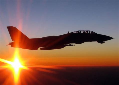 F14 in the sunset/sunrise. | F14 tomcat, Military aircraft, Us navy ...