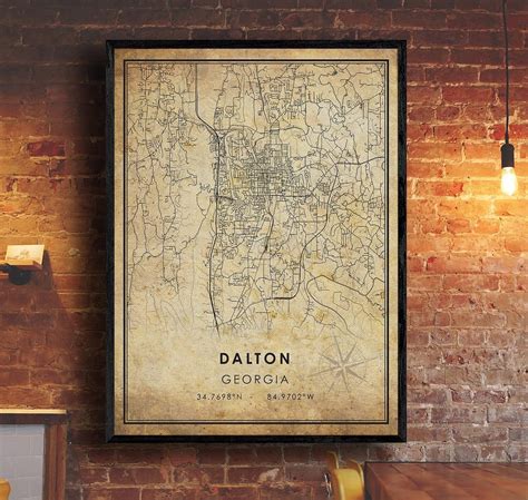 Dalton Map Print Dalton Map Georgia Map Art Dalton City Road Map Poster ...