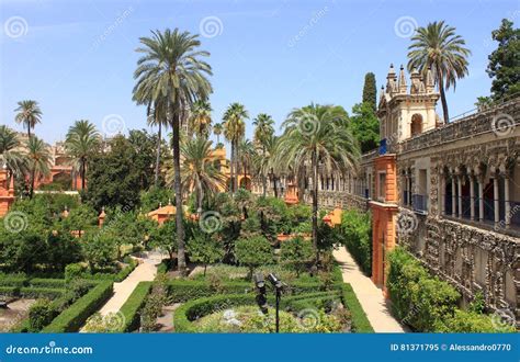 Real Alcazar Gardens in Sevilla Stock Image - Image of lemon, orange: 81371795