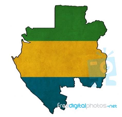 Gabon Map On Gabon Flag Drawing ,grunge And Retro Flag Series Stock Image - Royalty Free Image ...