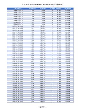 Fillable Online Van Bokkelen Elementary School Walker Addresses Fax ...