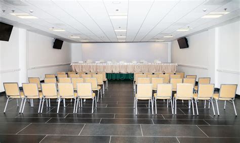 Empty Room for the Press Conference Stock Photo - Image of politics ...