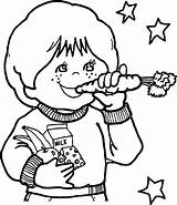 Children Eating Healthy Coloring Page  Wecoloringpagecom sketch template